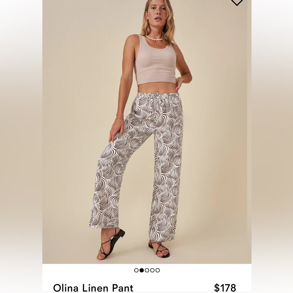 Like new 🦋Reformation Olina linen optical pants - Picture 3 of 11
